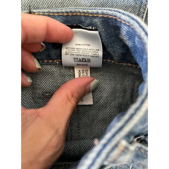 Express Button Fly Relaxed Straight High Rise Jeans Black Size 8 Short - Picture 12 of 12